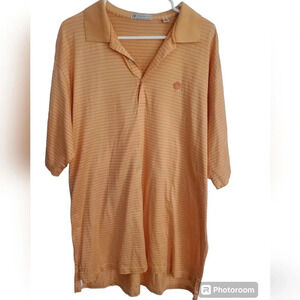 PETER MILLAR MENS STRIPE JERSEY POLO SHIRT,SIZE XL, SHORT SLEEVE